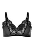 Front cutout view of HA black microfibre Soft Cup Bra