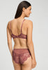 Back view of a women model wearing HA apple butter microfibre U/wire Bra