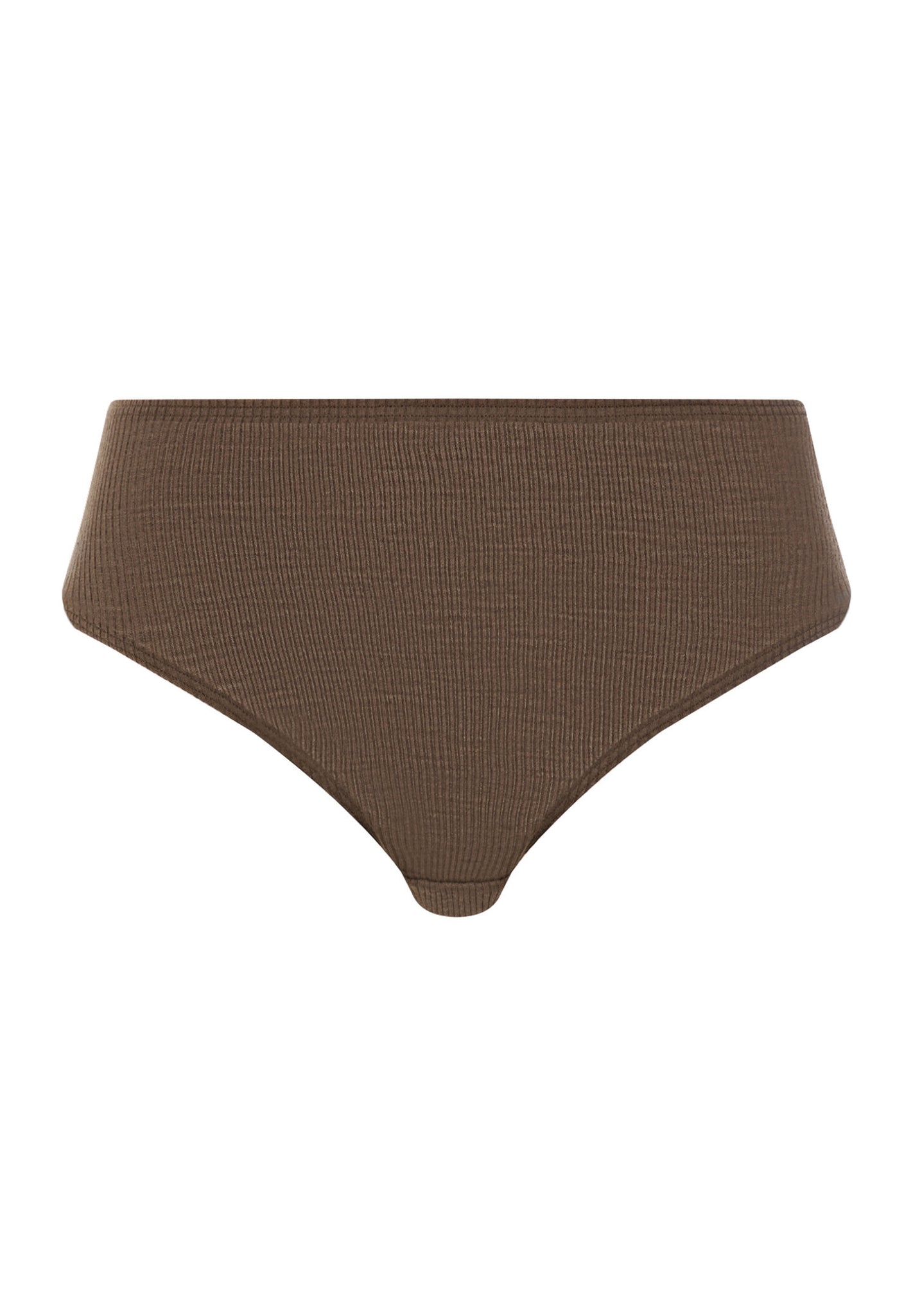 Front cutout view of HA natural teak wool Maxi Briefs