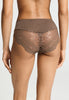 Back view of a women model wearing HA natural teak wool Maxi Briefs