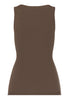Back cutout view of HA natural teak wool Tank Top