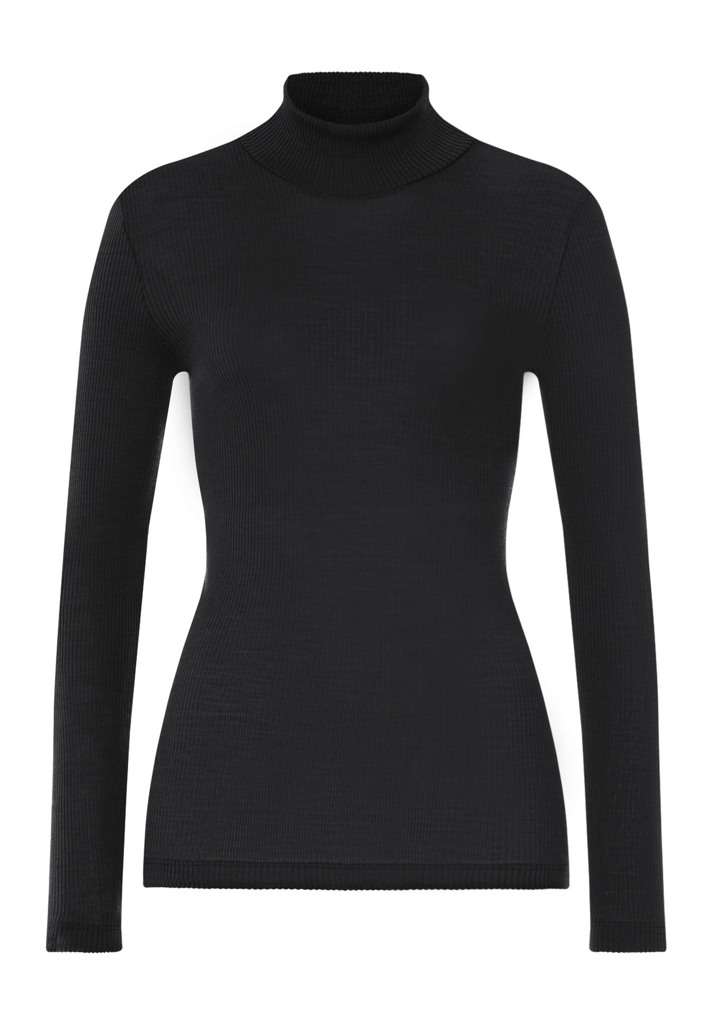 Front cutout view of HA phantom wool Turtle-Neck Shirt