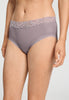 Front view of a women model wearing HA stormy rose cotton Maxi Briefs