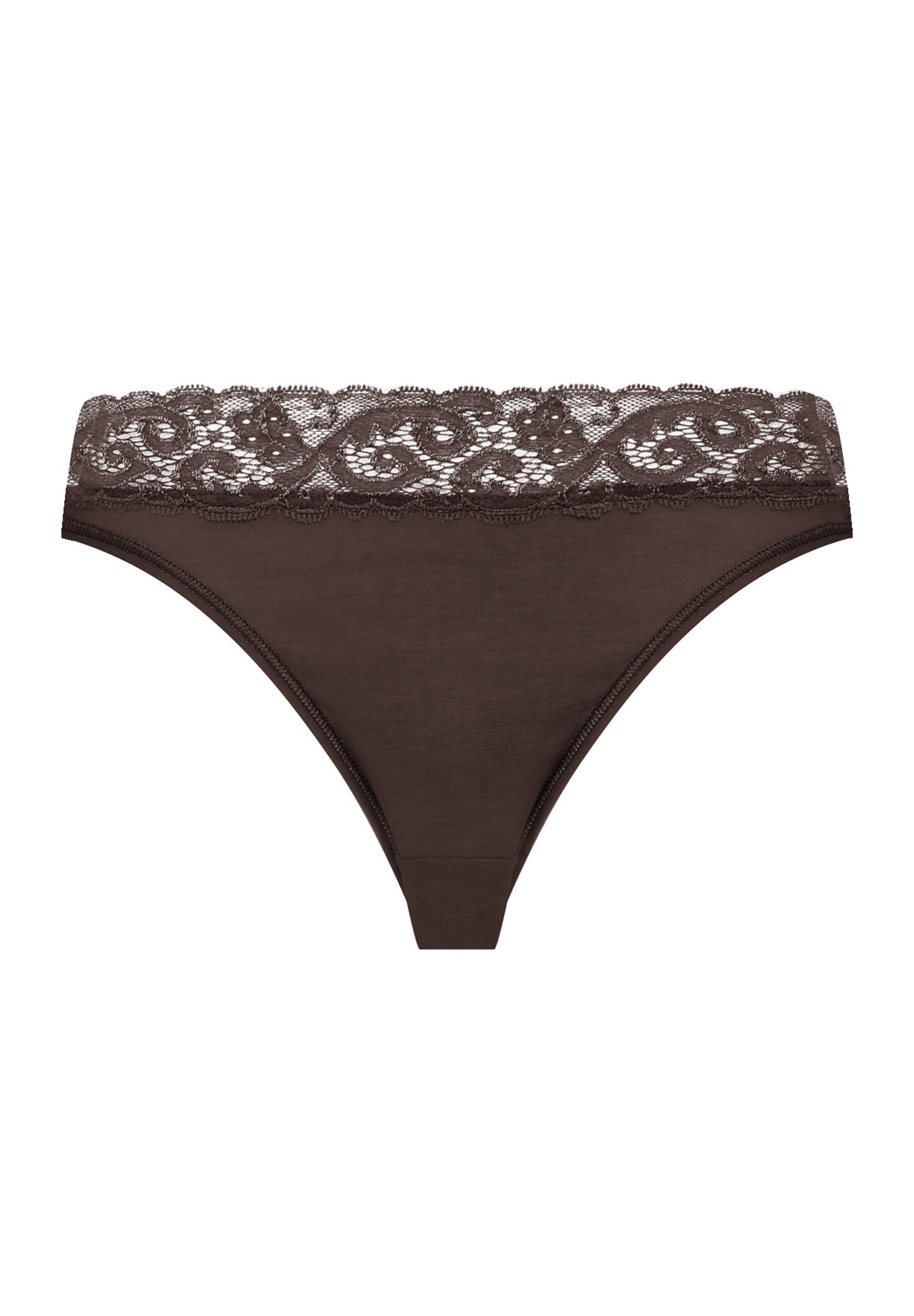 Front cutout view of HA dark mocha cotton Mini Briefs