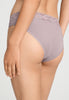 Back view of a women model wearing HA stormy rose cotton Mini Briefs
