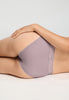 Close-up view of a women model wearing HA stormy rose cotton Mini Briefs