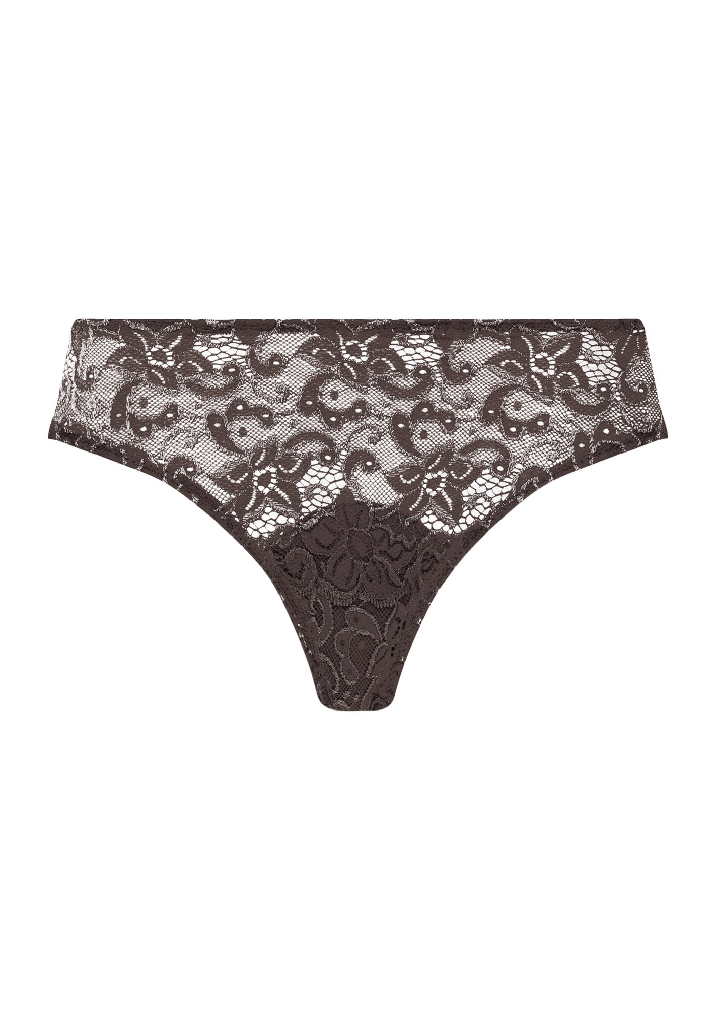Front cutout view of HA dark mocha microfibre Mini Briefs