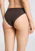 Back view of a women model wearing HA dark mocha microfibre Mini Briefs