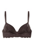 Back cutout view of HA dark mocha microfibre Padded Bra