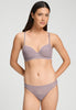 Front view of a women model wearing HA stormy rose microfibre Padded Bra