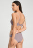 Back view of a women model wearing HA stormy rose microfibre Padded Bra