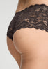 Close-up view of a women model wearing HA dark mocha microfibre Panty