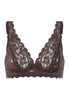 Front cutout view of HA dark mocha microfibre Soft Cup Bra