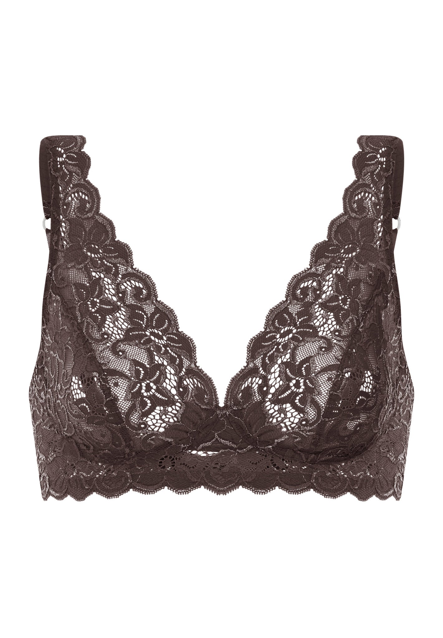 Front cutout view of HA dark mocha microfibre Soft Cup Bra