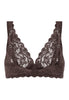 Back cutout view of HA dark mocha microfibre Soft Cup Bra