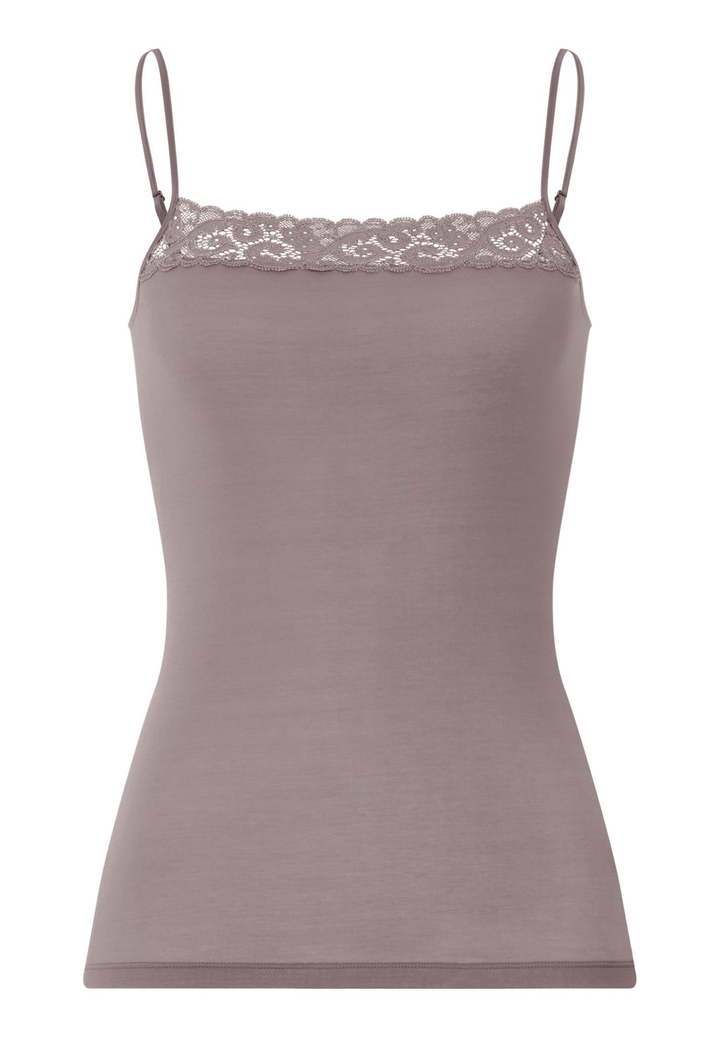 Front cutout view of HA stormy rose cotton Spaghetti Top