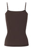 Back cutout view of HA dark mocha cotton Spaghetti Top