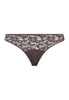 Front cutout view of HA dark mocha microfibre Thong