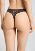 Back view of a women model wearing HA dark mocha microfibre Thong