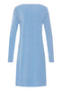 Back cutout view of HA bluebird melange modal/viscose/tencel L/SLV Nightdress 100cm