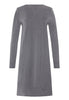 Back cutout view of HA stone melange modal/viscose/tencel L/SLV Nightdress 100cm