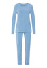 Front cutout view of HA bluebird melange modal/viscose/tencel L/SLV Pajama
