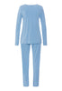 Back cutout view of HA bluebird melange modal/viscose/tencel L/SLV Pajama