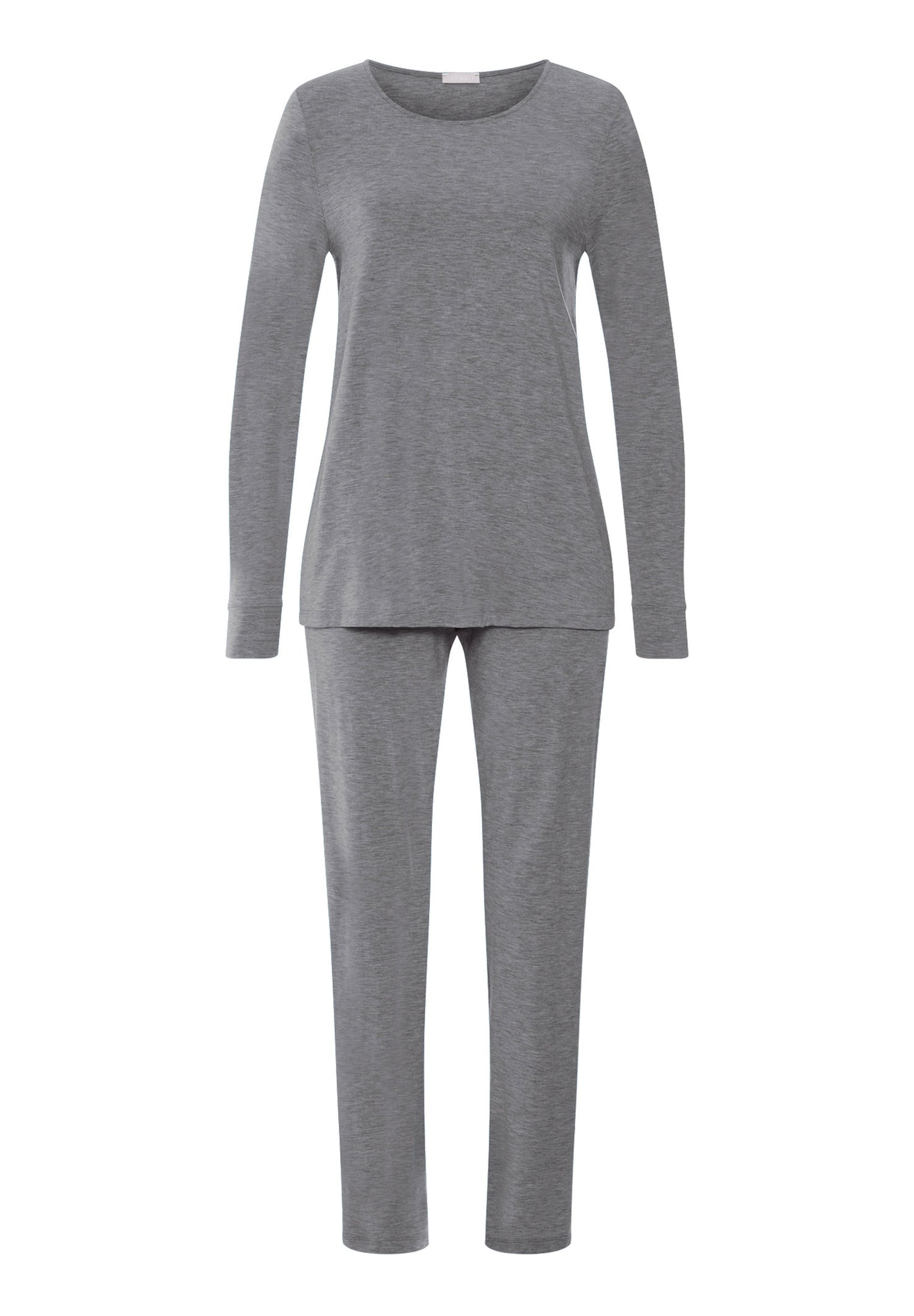 Front cutout view of HA stone melange modal/viscose/tencel L/SLV Pajama