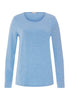 Front cutout view of HA bluebird melange modal/viscose/tencel L/SLV Shirt