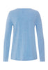 Back cutout view of HA bluebird melange modal/viscose/tencel L/SLV Shirt