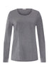 Front cutout view of HA stone melange modal/viscose/tencel L/SLV Shirt