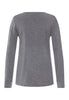 Back cutout view of HA stone melange modal/viscose/tencel L/SLV Shirt