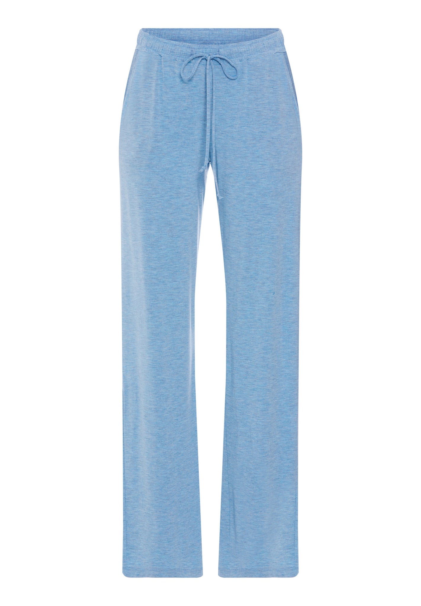 Front cutout view of HA bluebird melange modal/viscose/tencel Long Pants