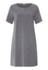 Front cutout view of HA stone melange modal/viscose/tencel S/SLV Nightdress 90cm
