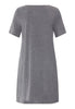 Back cutout view of HA stone melange modal/viscose/tencel S/SLV Nightdress 90cm