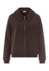 Front cutout view of HA dark mocha cotton Cardigan