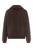 Back cutout view of HA dark mocha cotton Cardigan