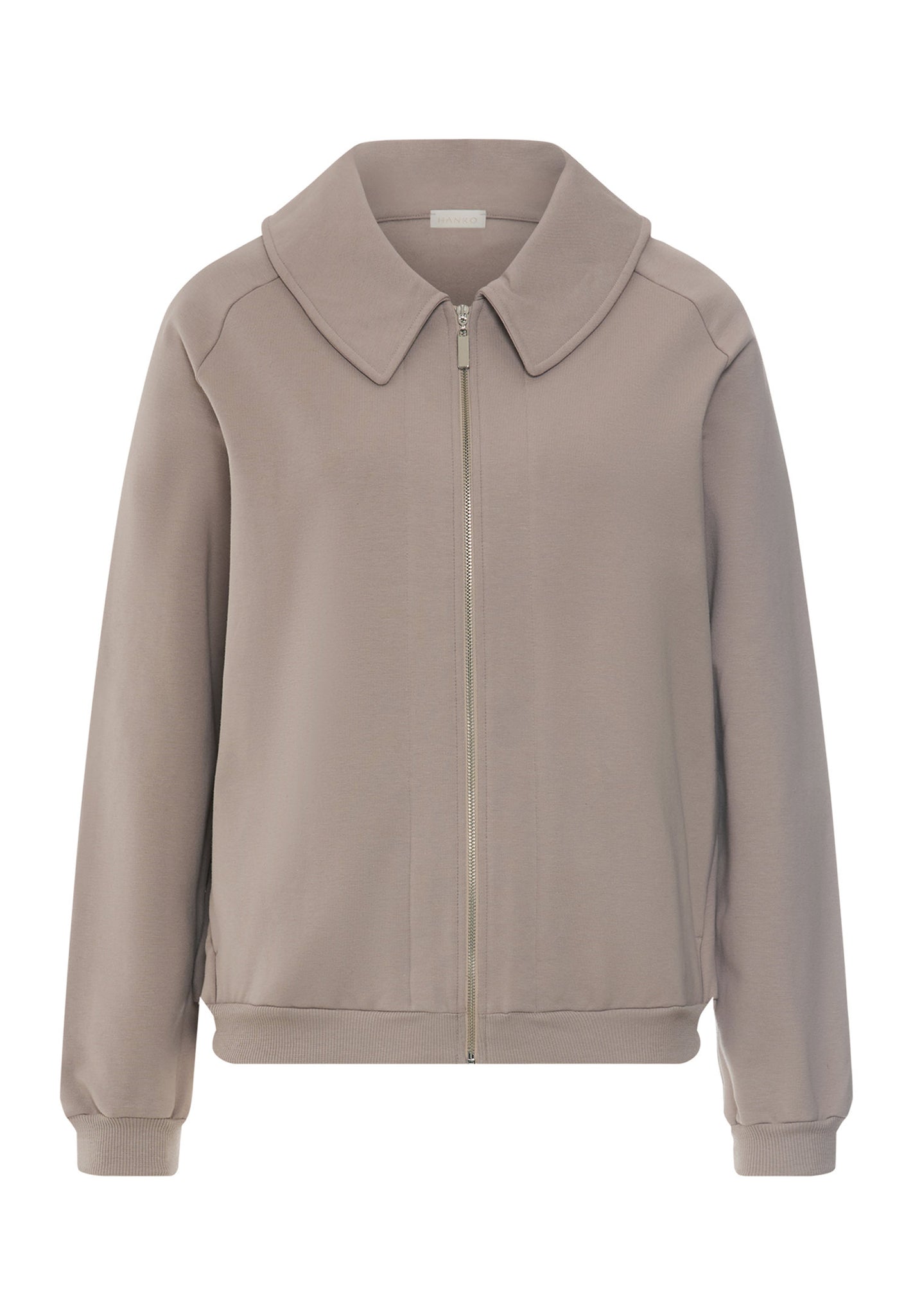 Front cutout view of HA rose grey cotton Cardigan