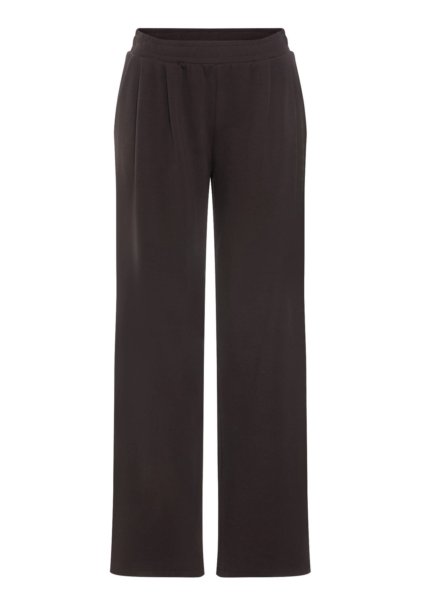 Front cutout view of HA dark mocha cotton Long Pants