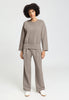 Full-body view of a women model wearing HA rose grey cotton Sweatshirt