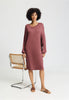 Full-body view of a women model wearing HA apple butter modal/viscose/tencel Dress