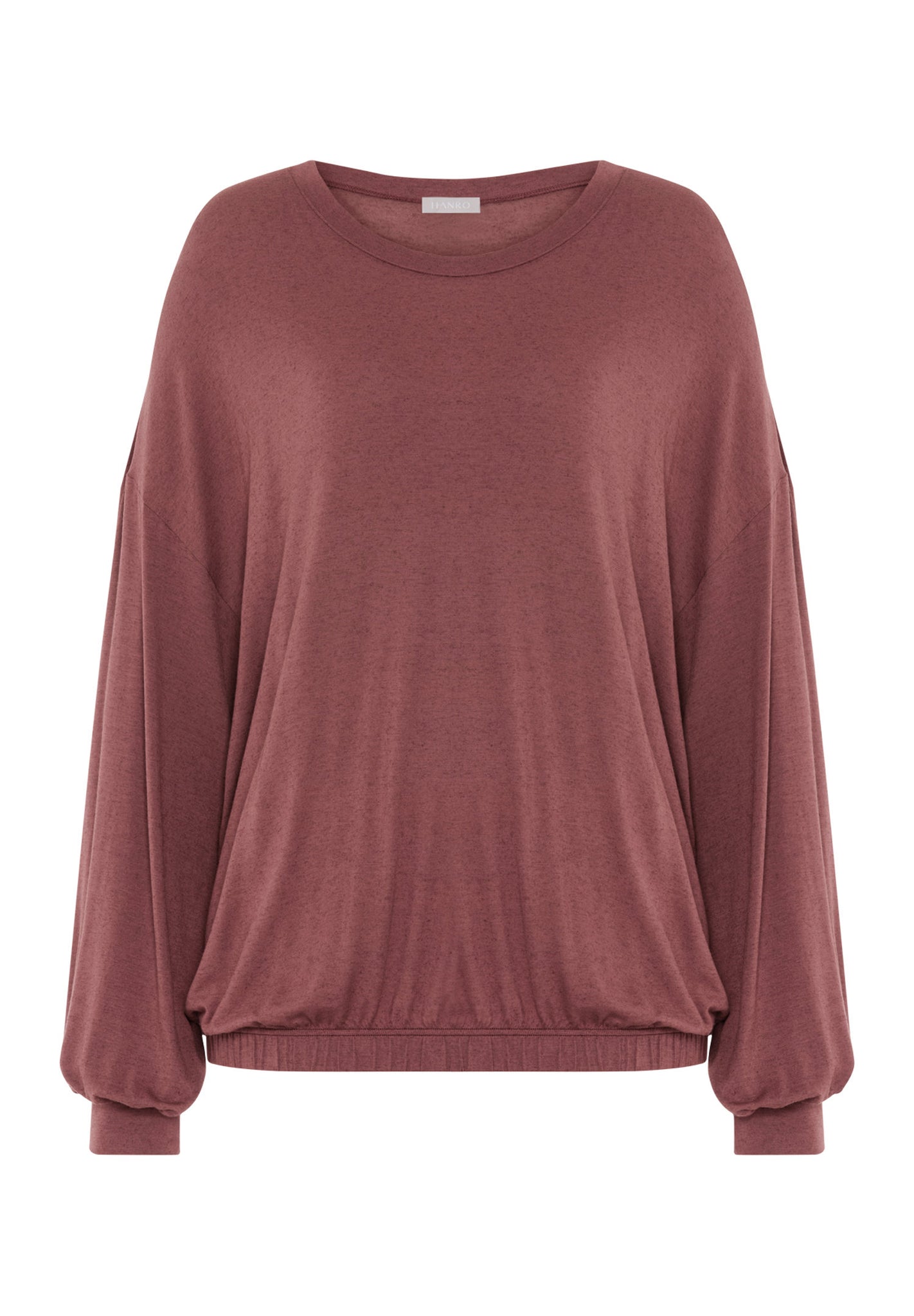 Front cutout view of HA apple butter modal/viscose/tencel L/SLV Shirt