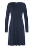 Front cutout view of HA deep navy cotton L/SLV Nightdress 100cm