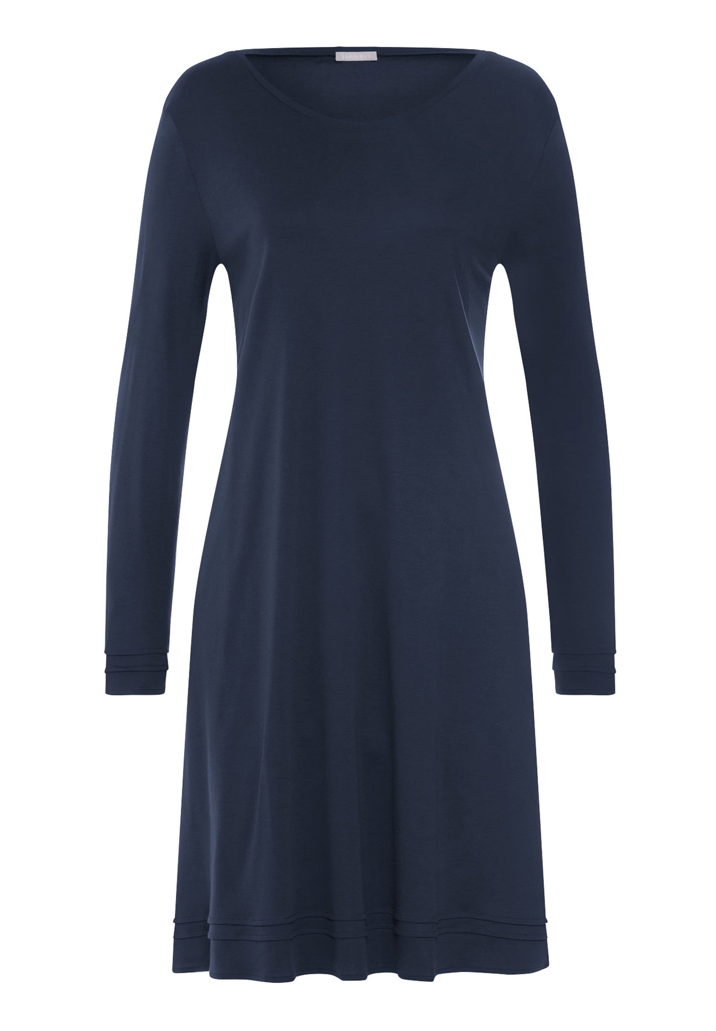 Front cutout view of HA deep navy cotton L/SLV Nightdress 100cm