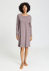 Front view of a women model wearing HA stormy rose cotton L/SLV Nightdress 100cm