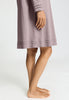 Close-up view of a women model wearing HA stormy rose cotton L/SLV Nightdress 100cm