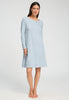 Front view of a women model wearing HA pastel sky cotton L/SLV Nightdress 100cm