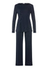 Front cutout view of HA deep navy cotton L/SLV Pajama