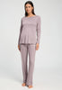 Front view of a women model wearing HA stormy rose cotton L/SLV Pajama