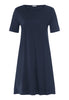 Front cutout view of HA deep navy cotton S/SLV Nightdress 95cm